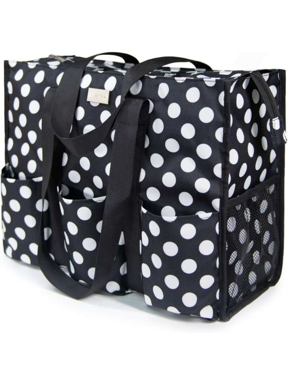 Water Resistant Utility Tote Bag with 13 Pockets & Zipper Closure for Travel
